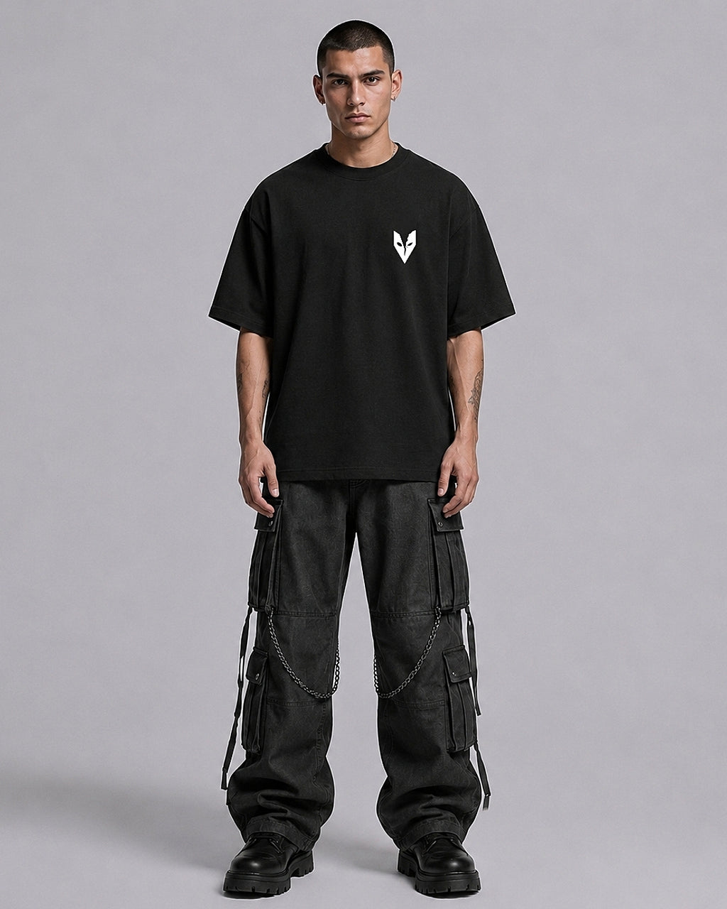 Monster Black/White Oversize Unisex T-shirt