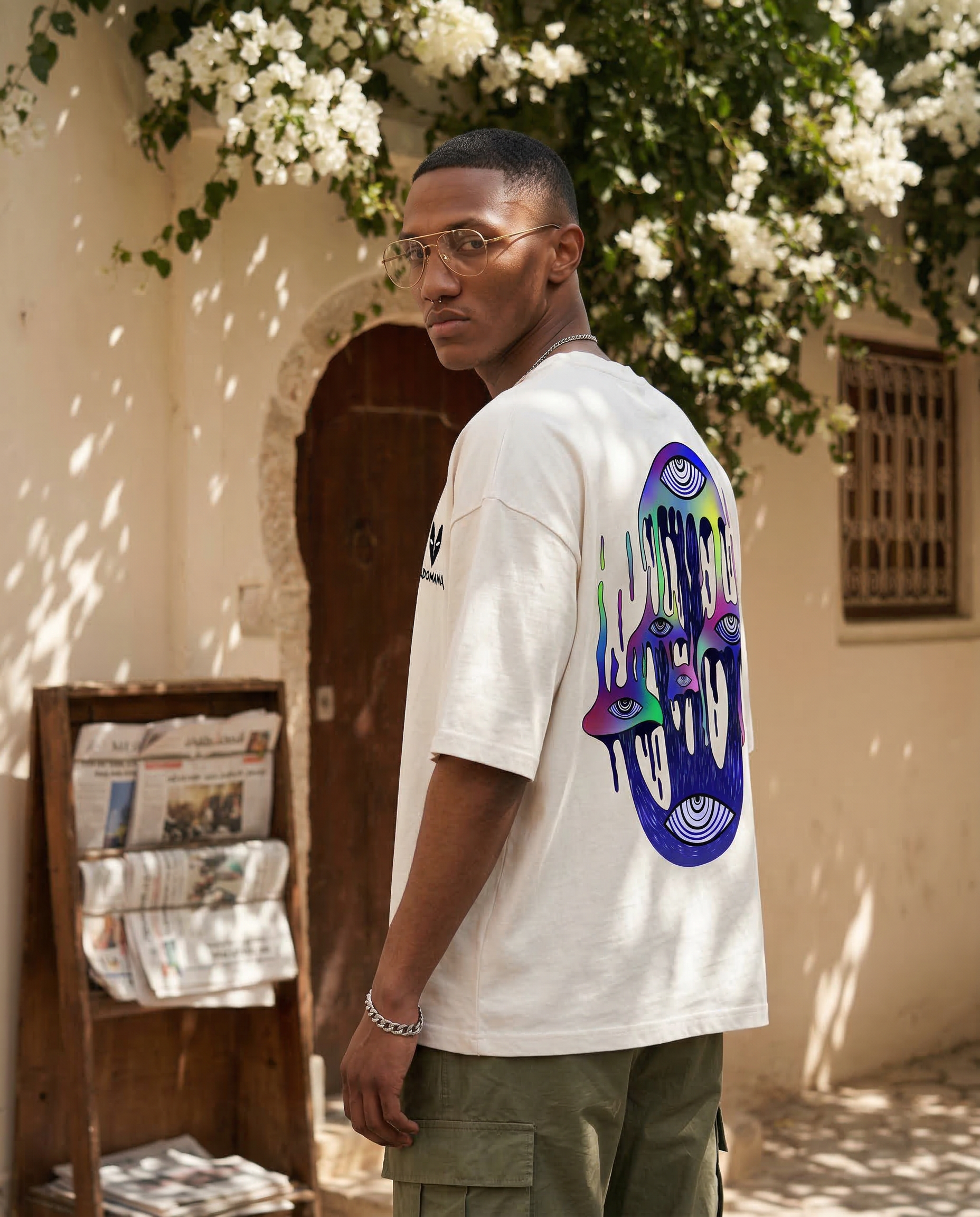 Shrooms Black/White Oversize Unisex T-shirt.