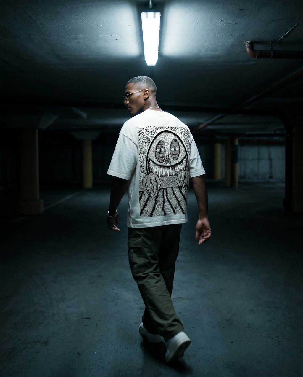 Monster Black/White Oversize Unisex T-shirt