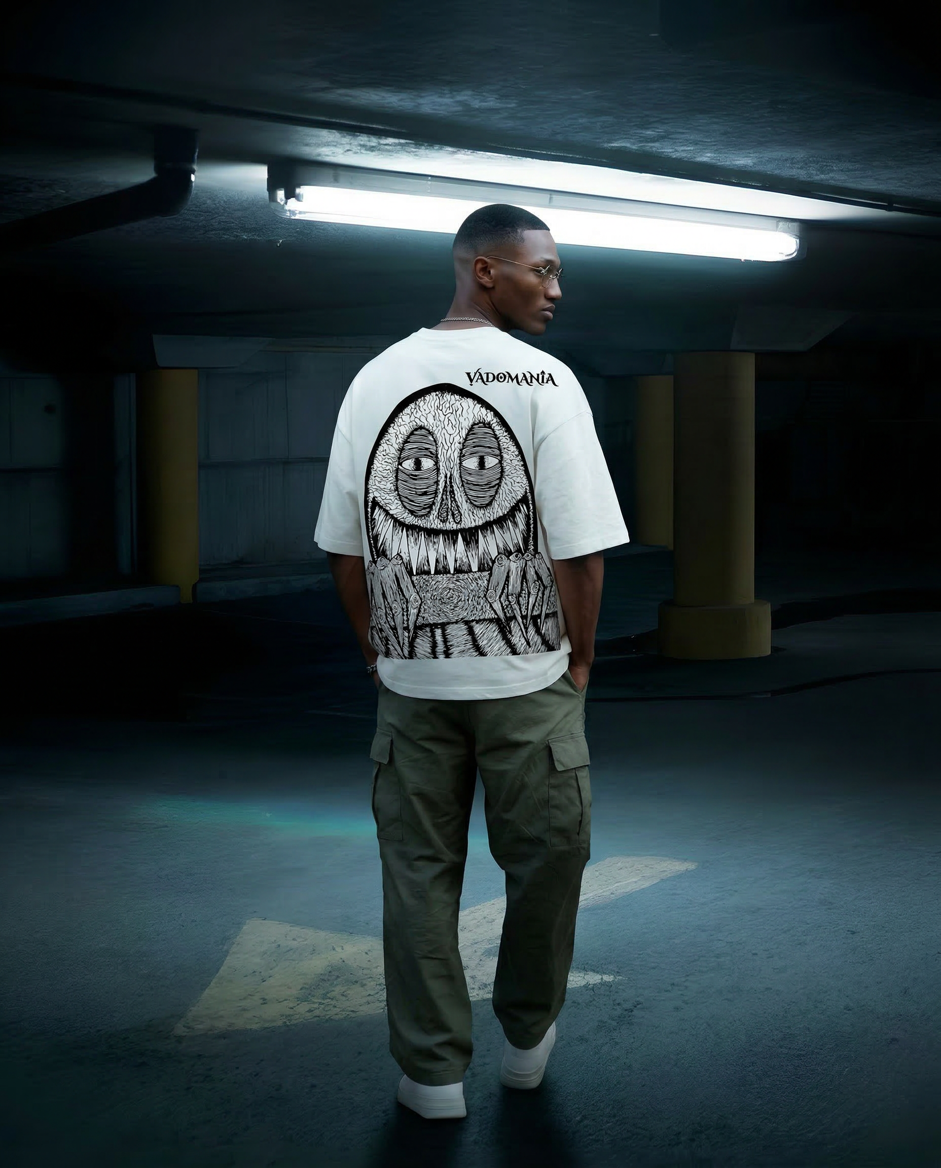 Monster Black/White Oversize Unisex T-shirt