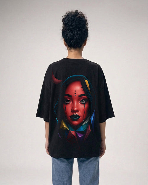 Eurynome Black Oversize Unisex T-shirt.