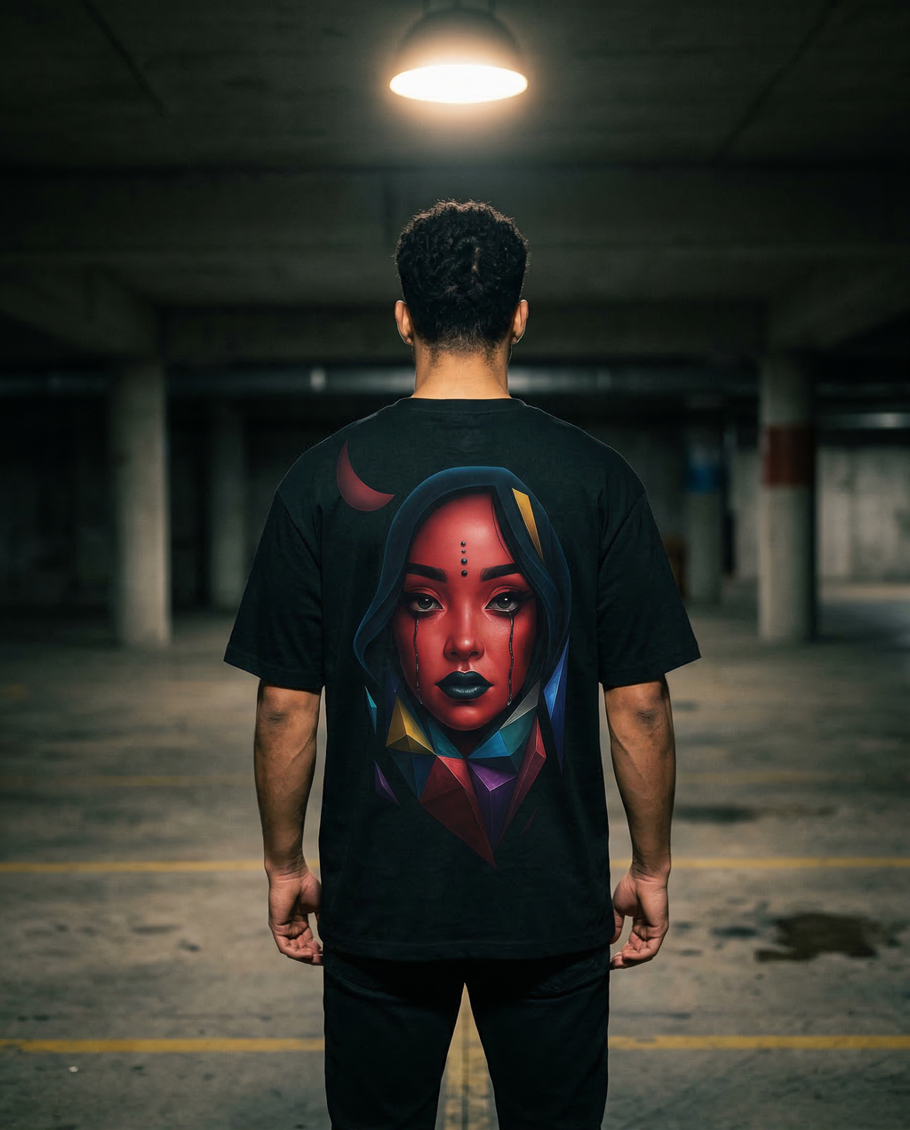 Eurynome Black Oversize Unisex T-shirt.