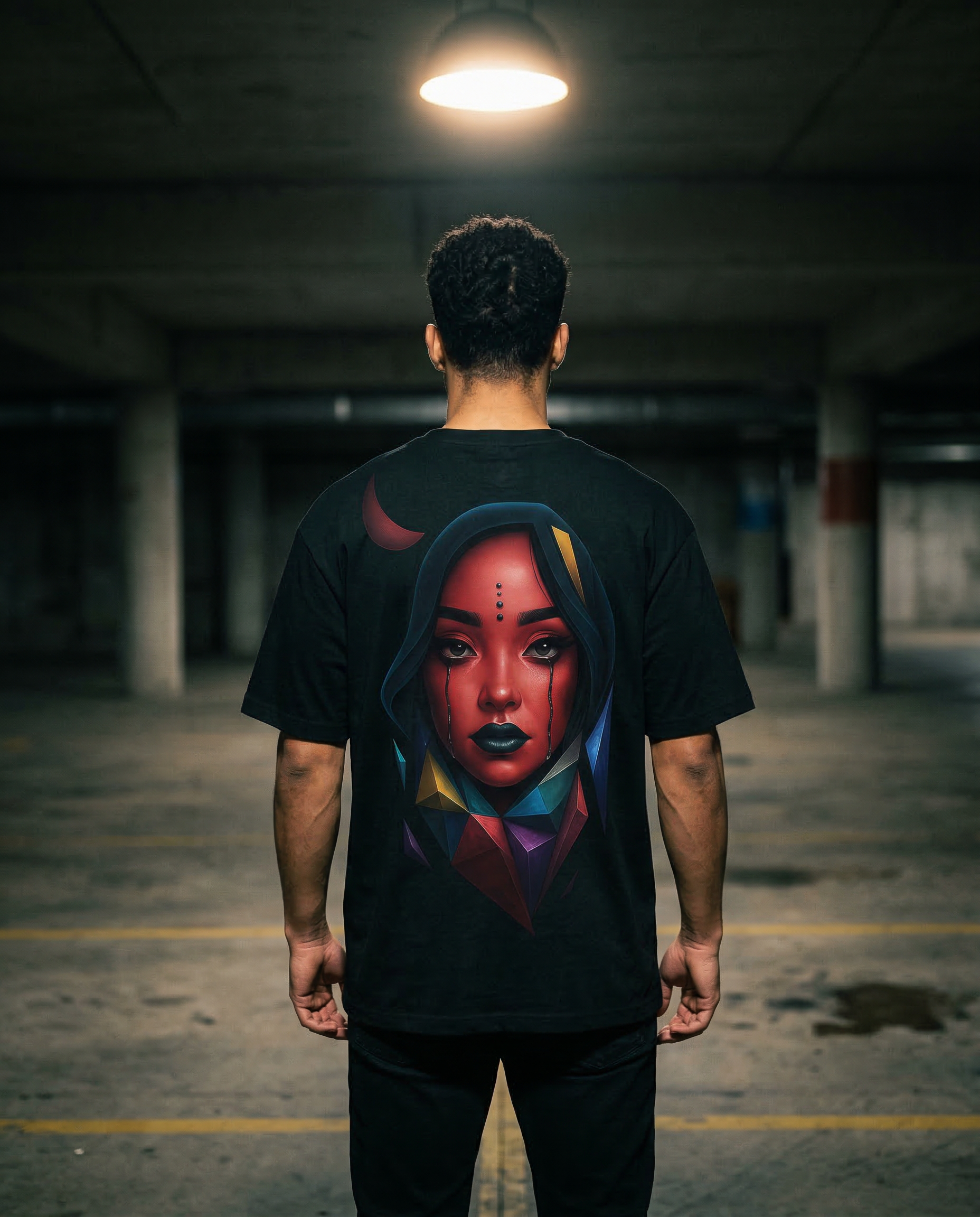 Eurynome Black Oversize Unisex T-shirt.