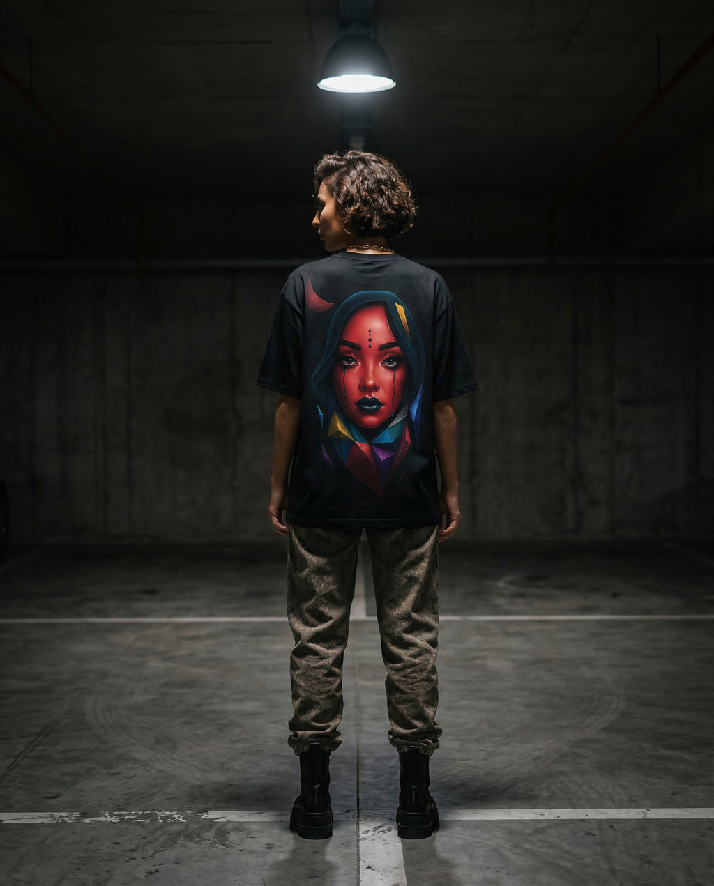 Eurynome Black Oversize Unisex T-shirt.