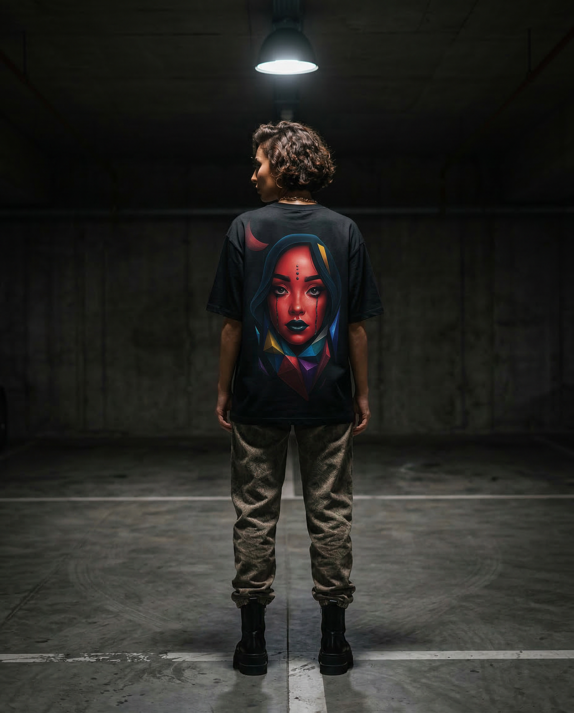 Eurynome Black Oversize Unisex T-shirt.
