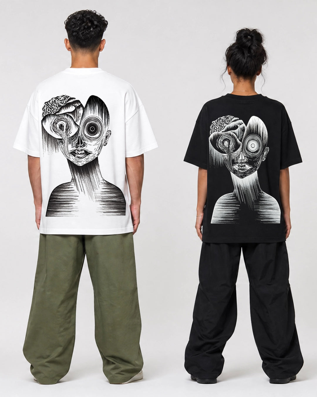 Insomnia Black/White Oversize Unisex T-shirt