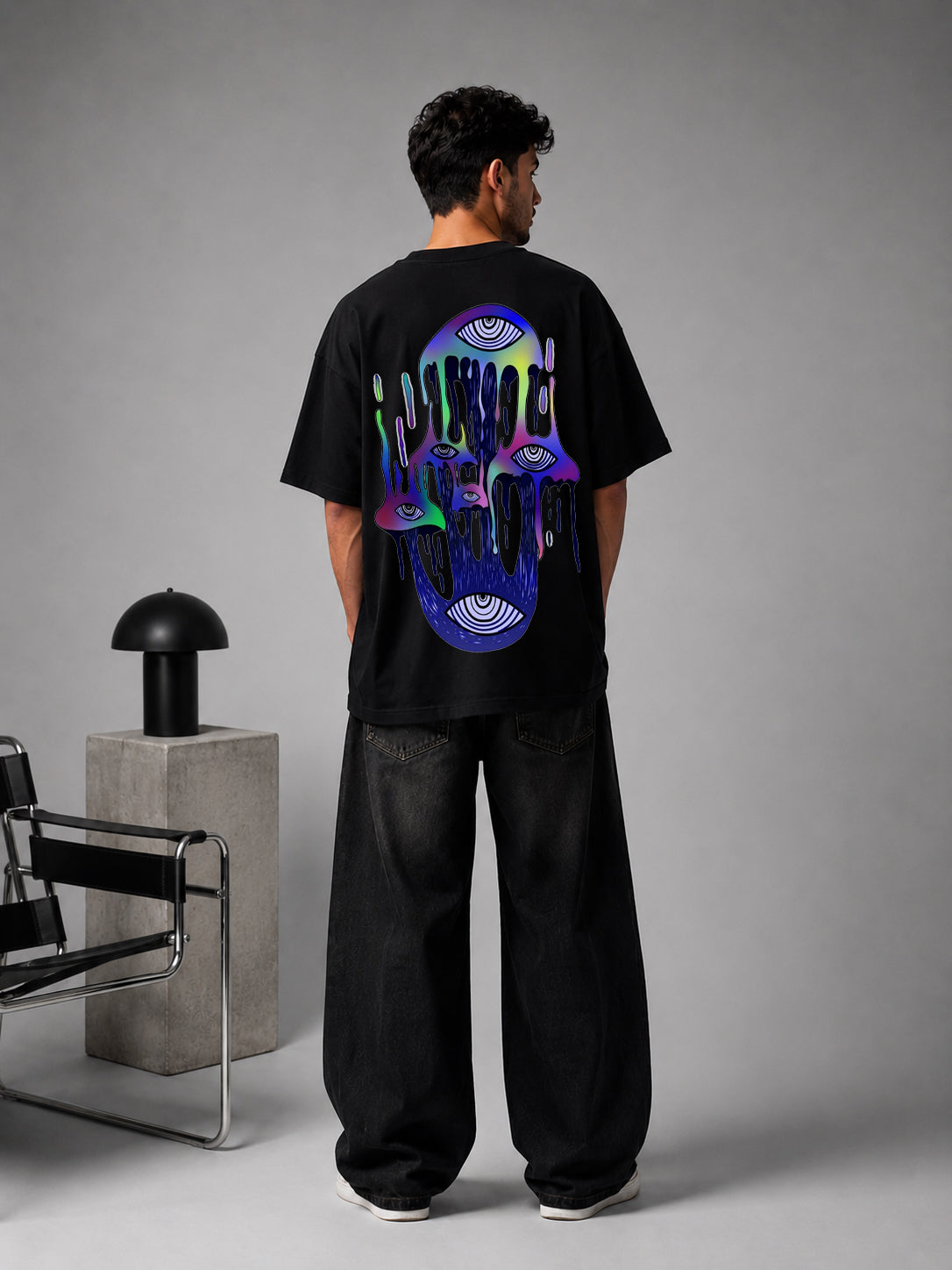 Shrooms Black/White Oversize Unisex T-shirt.